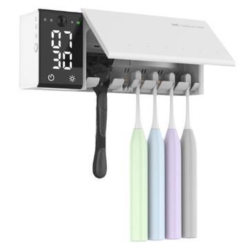 ES909 Dezinfectant inteligent UV pentru periuța de dinți cu ceas LED, cronometru - alb