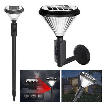 Cameră de securitate ESCAM QF190 cu lumină de grădină 1080P, alimentată cu energie solară