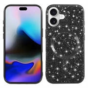 Husă cu sclipici electrolizat iPhone 17 - compatibilă cu MagSafe - Negru