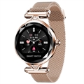 Ceas Smartwatch Impermeabil Feminin Elegant H1 - Cu Monitor Ritm Cardiac (Ambalaj Deschis - Excelent) - Auriu Roze
