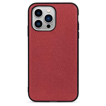 Husă Piele iPhone 14 Pro Max - Elegant - Roșu