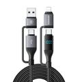 Essager 4-in-1 100W cablu de încărcare rapidă cu afișaj de putere - 2m - Negru