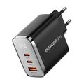 Încărcător de perete Essager ES-CD64 65W GaN - 3 porturi - Negru