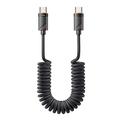 Cablu USB-C Essager Spring cu încărcare rapidă PD - 1.8m/60W - Negru