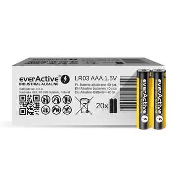 Baterii alcaline industriale EverActive AAA / LR03 - 40 buc.