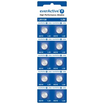 EverActive AG10 LR1130/LR54 Baterii alcaline cu celule buton - 10 bucăți.