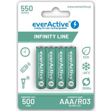 EverActive Infinity Line EVHRL03-550 Baterii reîncărcabile AAA 550mAh - 4 bucăți.