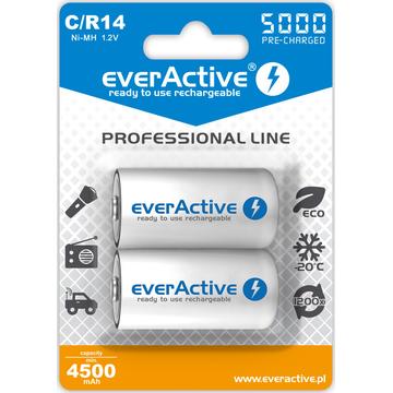 EverActive Professional Line EVHRL14-5000 Baterii C reîncărcabile 5000mAh - 2 bucăți.