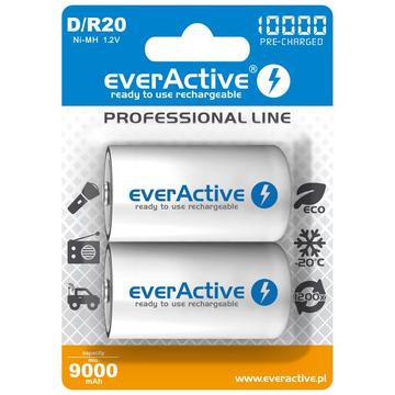 EverActive Professional Line EVHRL20-10000 Baterii D reîncărcabile 10000mAh - 2 bucăți.