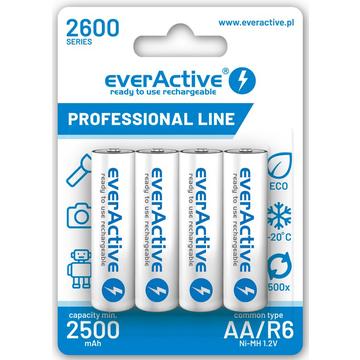 EverActive Professional Line EVHRL6-2600 Baterii AA reîncărcabile 2600mAh - 4 bucăți.