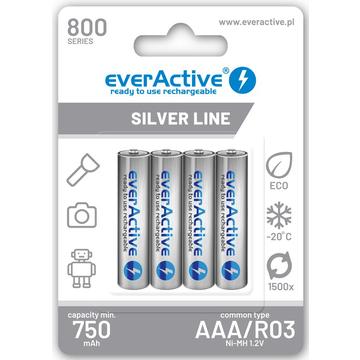 EverActive Silver Line EVHRL03-800 Baterii AAA reîncărcabile 800mAh - 4 bucăți.