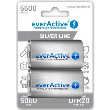 EverActive Silver Line EVHRL20-5500 Baterii D reîncărcabile 5500mAh - 2 buc.