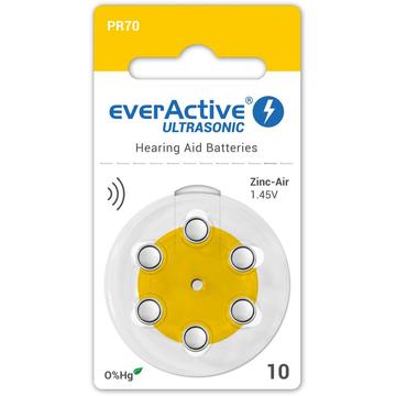 EverActive Ultrasonic 10/PR70 Baterii pentru aparate auditive - 6 buc.