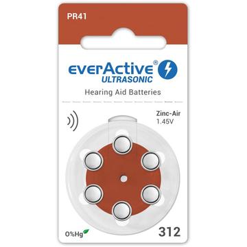 Baterii pentru aparate auditive EverActive Ultrasonic 312/PR41 - 6 buc.