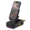 F15 Suport de telefon pliabil 3 în 1 cu difuzor Bluetooth și Power Bank de 1200mAh - Negru