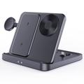 Stație de încărcare wireless pliabilă 3-în-1 F16S pentru dispozitive Samsung Galaxy - 15W - Negru