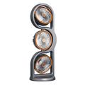 Ventilator de birou F17 cu 3 capete, rotație la 360°, lumină LED - Gri