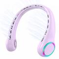 Ventilator de gât fără pale F8 cu iluminare ambientală - baterie de 4000mAh, 3 viteze și încărcare USB-C - violet