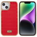 Husă Acoperită Galvanizată Fierre Shann iPhone 14 Plus - Crocodil