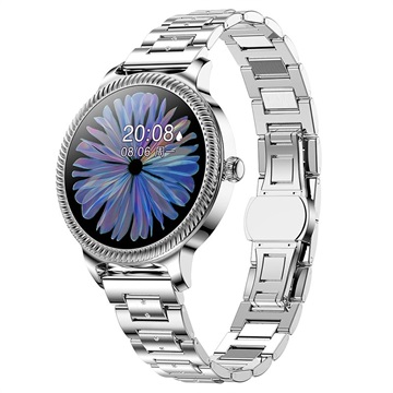 Smartwatch Feminin cu Ritm Cardiac AK38 (Ambalaj Deschis - Satisfăcător) - Argintiu