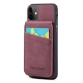 Husă hibridă acoperită Fierre Shann pentru iPhone 11 cu suport pentru card și suport