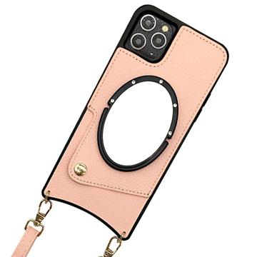 Husă Acoperită iPhone 14 Pro - cu oglindă - Roz