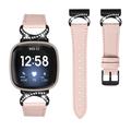 Curea elegantă din piele cu strasuri pentru Fitbit Versa 3/Sense - roz