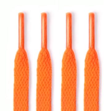 Șireturi plate din poliester - 120 cm - portocaliu fluorescent