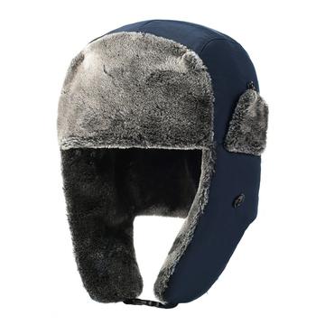 Pălărie Trapper de iarnă groasă căptușită cu fleece - albastru marin