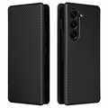 Husă Flip Samsung Galaxy Z Fold5 - Fibra de Carbon - Negru