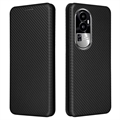 Husă Flip Oppo Reno10 Pro+ - Fibră de Carbon - Negru
