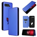 Husă Flip Asus ROG Phone 5 - Fibra de Carbon - Albastru