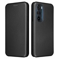 Husă Flip Motorola Edge X30 - Fibra de Carbon - Negru