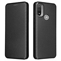 Husă Flip Motorola Moto E20 - Fibra de Carbon - Negru