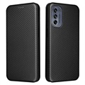 Husă Flip Motorola Moto G62 5G - Fibra de Carbon