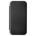 Husă Flip Motorola Moto G71 5G - Fibra de Carbon - Negru