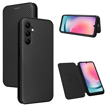 Husă Flip Samsung Galaxy A24 4G - Fibră de Carbon