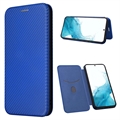 Husă Flip Samsung Galaxy A34 5G - Fibra de Carbon - Albastru