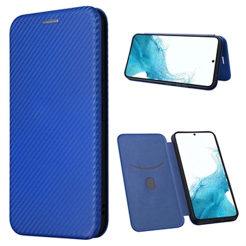 Husă Flip Samsung Galaxy A34 5G - Fibra de Carbon - Albastru