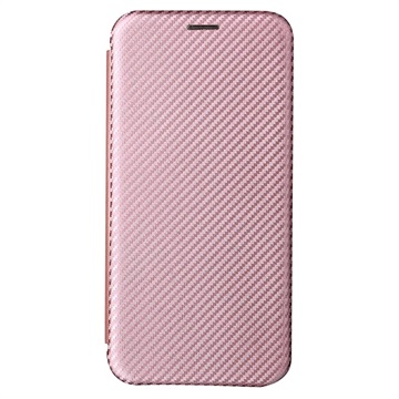 Husă Flip Samsung Galaxy S22+ 5G - Fibra de Carbon - Auriu Roze