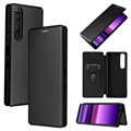 Husă Flip Sony Xperia 1 III - Fibră de Carbon