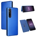 Husă Flip Sony Xperia 1 V - Fibră de Carbon - Albastru