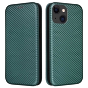 Husă Flip iPhone 15 - Fibra de Carbon