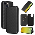 Husă Flip iPhone 15 Plus - Fibra de Carbon - Negru