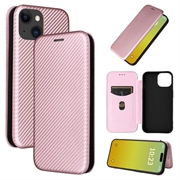 Husă Flip iPhone 15 Plus - Fibra de Carbon