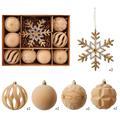 Set de globuri de Crăciun cu efect de zăpadă/ornamente în formă de fulgi de zăpadă – 8cm/16cm – 10 buc. – Culoare kaki