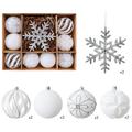 Set de globuri de Crăciun cu efect de zăpadă/ornamente în formă de fulg de zăpadă – 8 cm/16 cm – 10 buc. – Alb