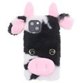 Husă Hibrida iPhone 13 - Fluffy Plush - Vaca Neagră