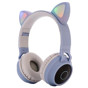 Căști Bluetooth Pliabile Copii Urechi de Pisică - Verde