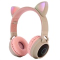 Căști Bluetooth Pliabile Copii Urechi de Pisică - Kaki